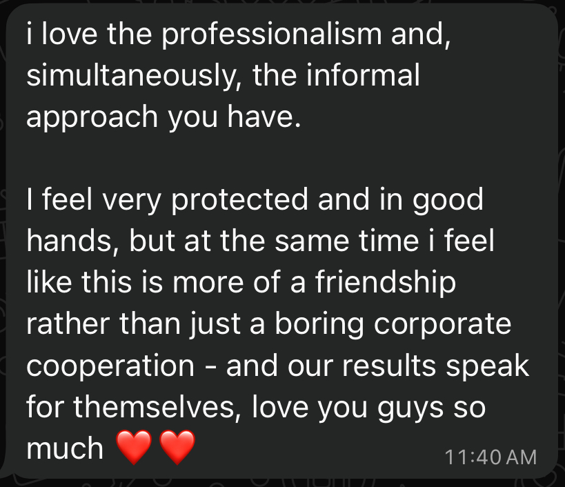 WhatsApp review from Becky